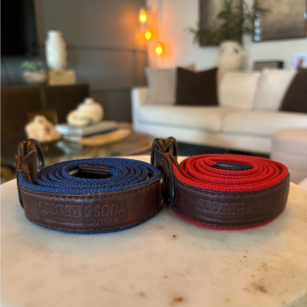 Scotch & Soda Belt Set - Blue and Red